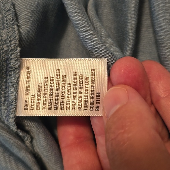 EUC Crown & Ivy Light Blue Embroidered Blouse Size S (#14) - Picture 6 of 6